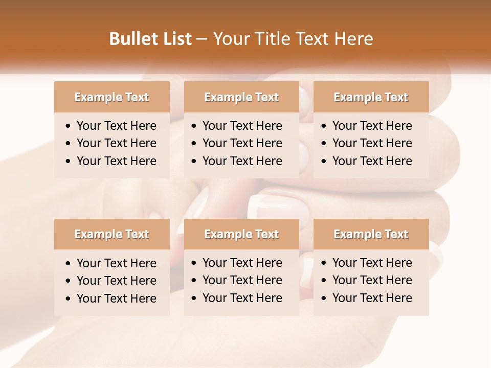 A Woman's Hands With A Manicure Holding Another Woman's Hand PowerPoint Template