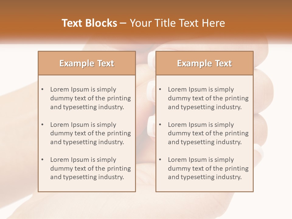 A Woman's Hands With A Manicure Holding Another Woman's Hand PowerPoint Template