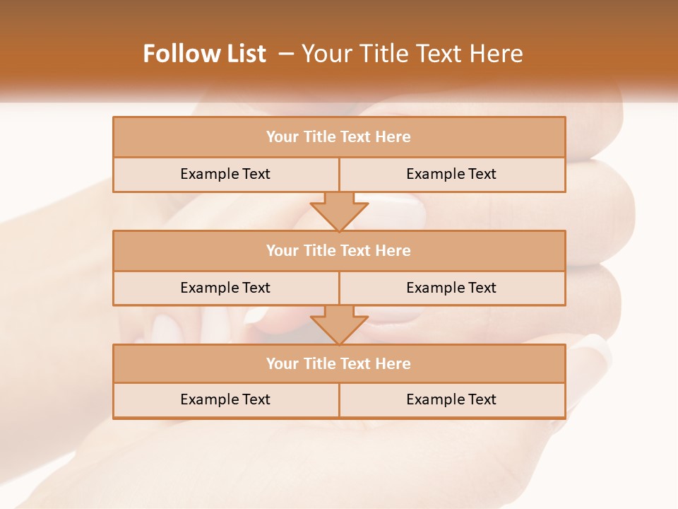 A Woman's Hands With A Manicure Holding Another Woman's Hand PowerPoint Template