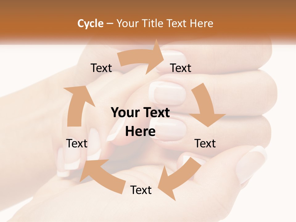 A Woman's Hands With A Manicure Holding Another Woman's Hand PowerPoint Template