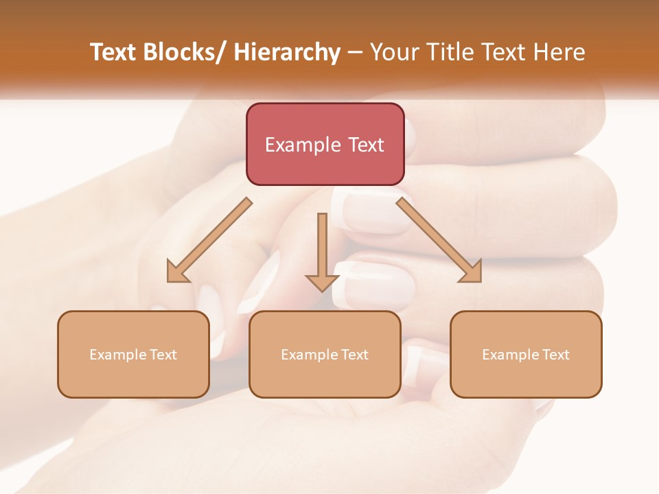 A Woman's Hands With A Manicure Holding Another Woman's Hand PowerPoint Template