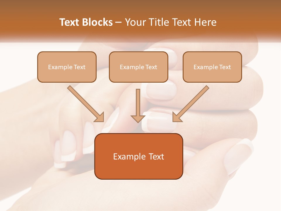 A Woman's Hands With A Manicure Holding Another Woman's Hand PowerPoint Template