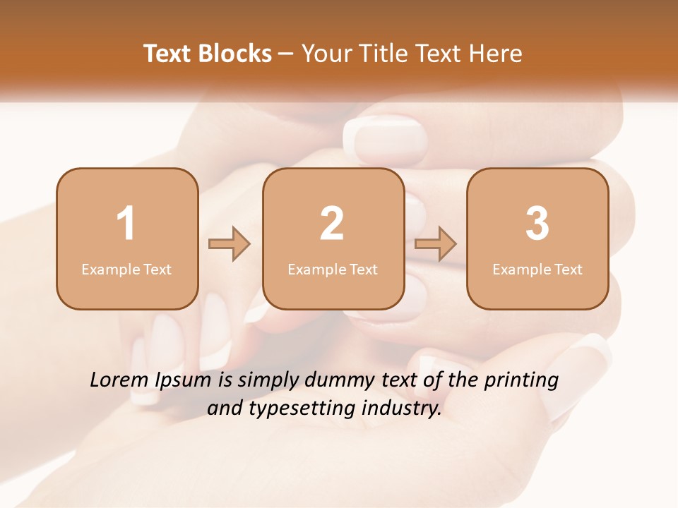 A Woman's Hands With A Manicure Holding Another Woman's Hand PowerPoint Template