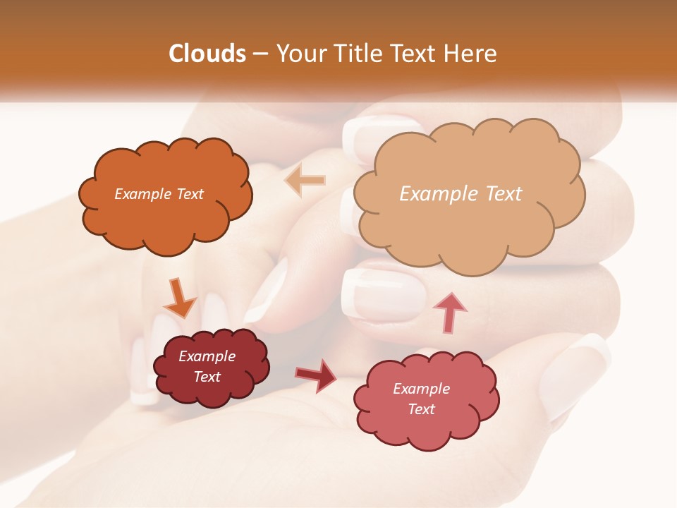 A Woman's Hands With A Manicure Holding Another Woman's Hand PowerPoint Template