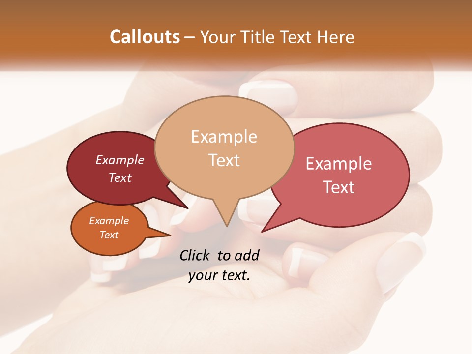 A Woman's Hands With A Manicure Holding Another Woman's Hand PowerPoint Template