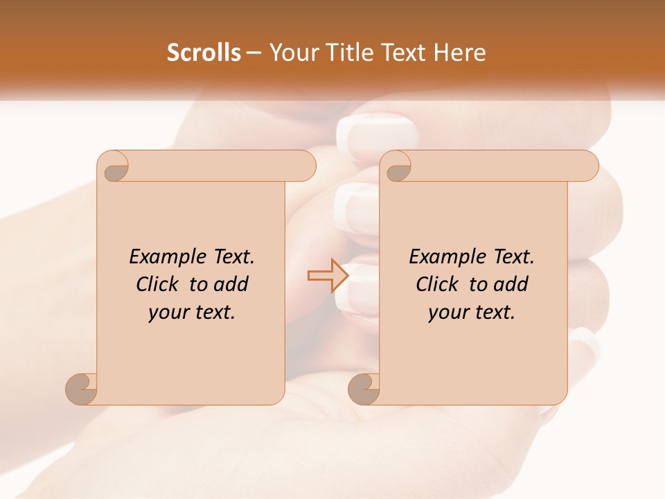 A Woman's Hands With A Manicure Holding Another Woman's Hand PowerPoint Template