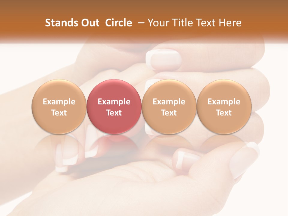 A Woman's Hands With A Manicure Holding Another Woman's Hand PowerPoint Template