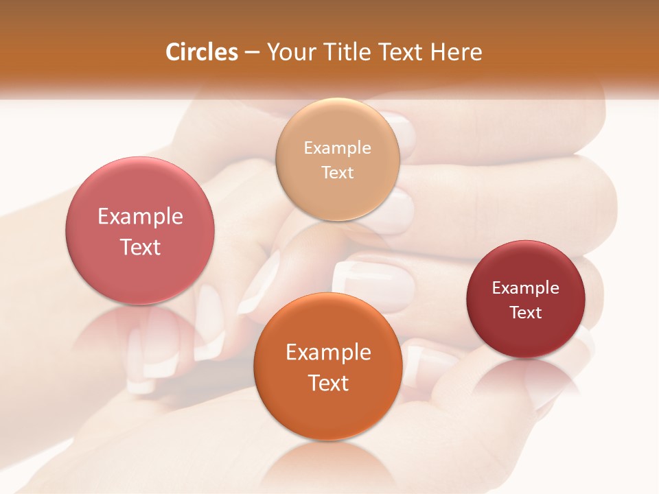 A Woman's Hands With A Manicure Holding Another Woman's Hand PowerPoint Template