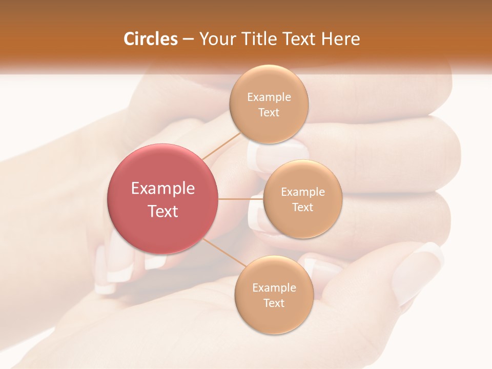 A Woman's Hands With A Manicure Holding Another Woman's Hand PowerPoint Template