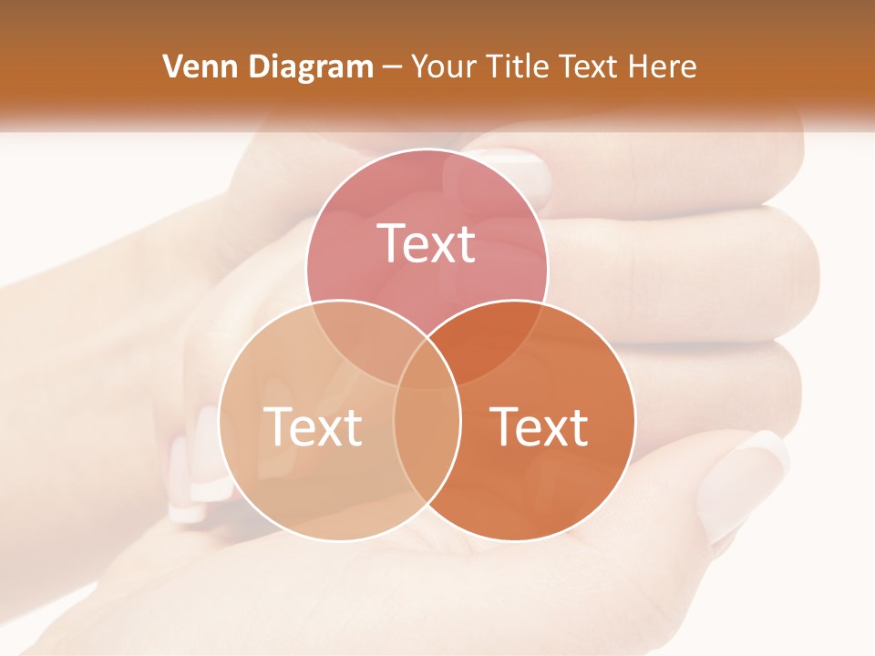 A Woman's Hands With A Manicure Holding Another Woman's Hand PowerPoint Template