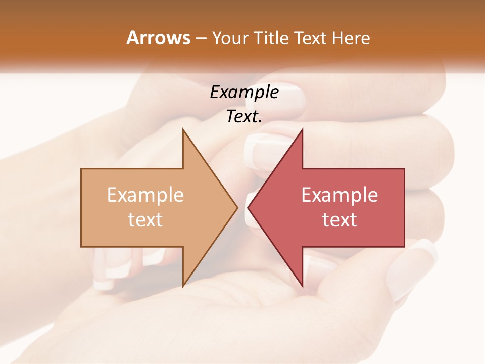 A Woman's Hands With A Manicure Holding Another Woman's Hand PowerPoint Template