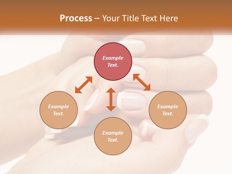 A Woman's Hands With A Manicure Holding Another Woman's Hand PowerPoint Template