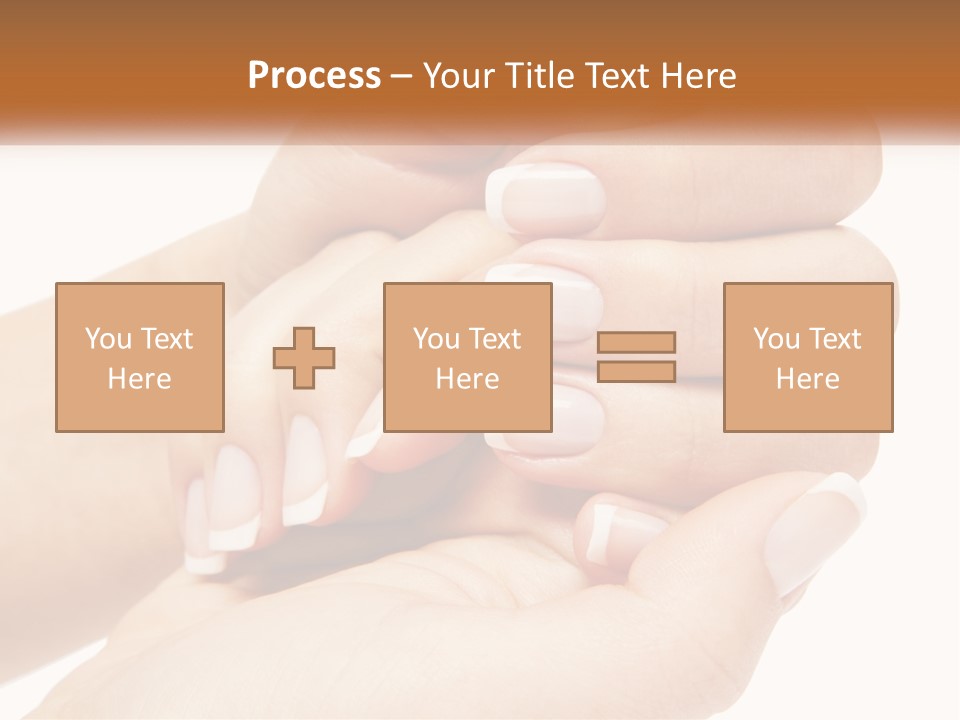 A Woman's Hands With A Manicure Holding Another Woman's Hand PowerPoint Template