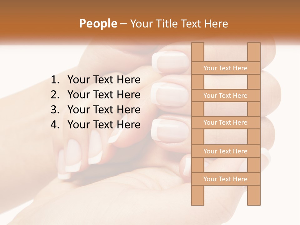 A Woman's Hands With A Manicure Holding Another Woman's Hand PowerPoint Template