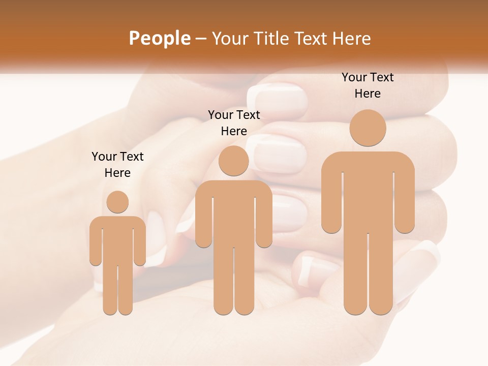 A Woman's Hands With A Manicure Holding Another Woman's Hand PowerPoint Template