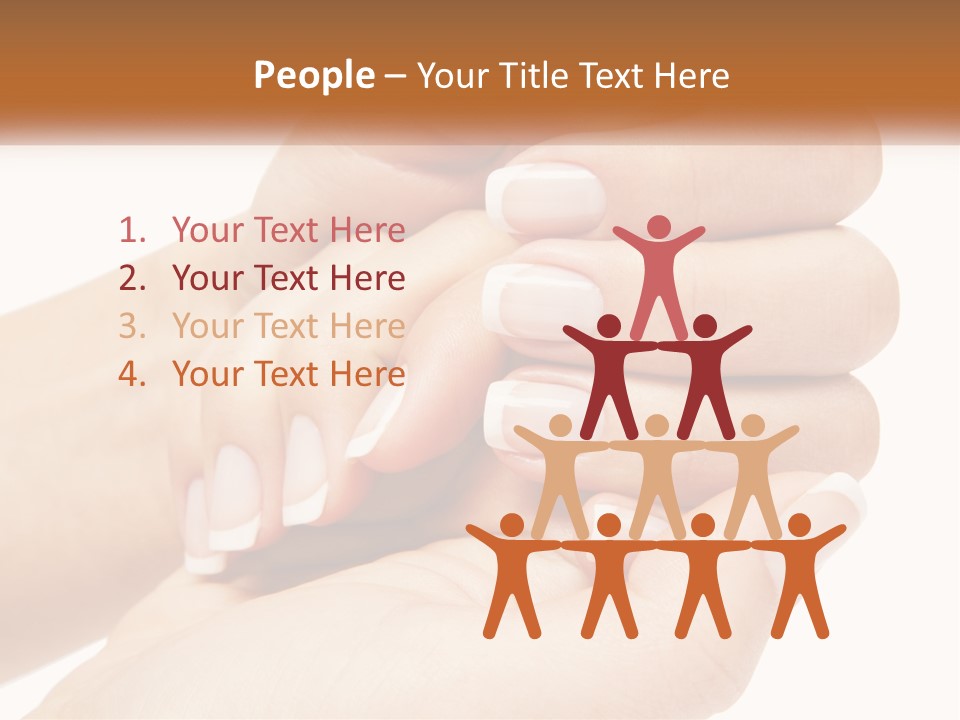 A Woman's Hands With A Manicure Holding Another Woman's Hand PowerPoint Template