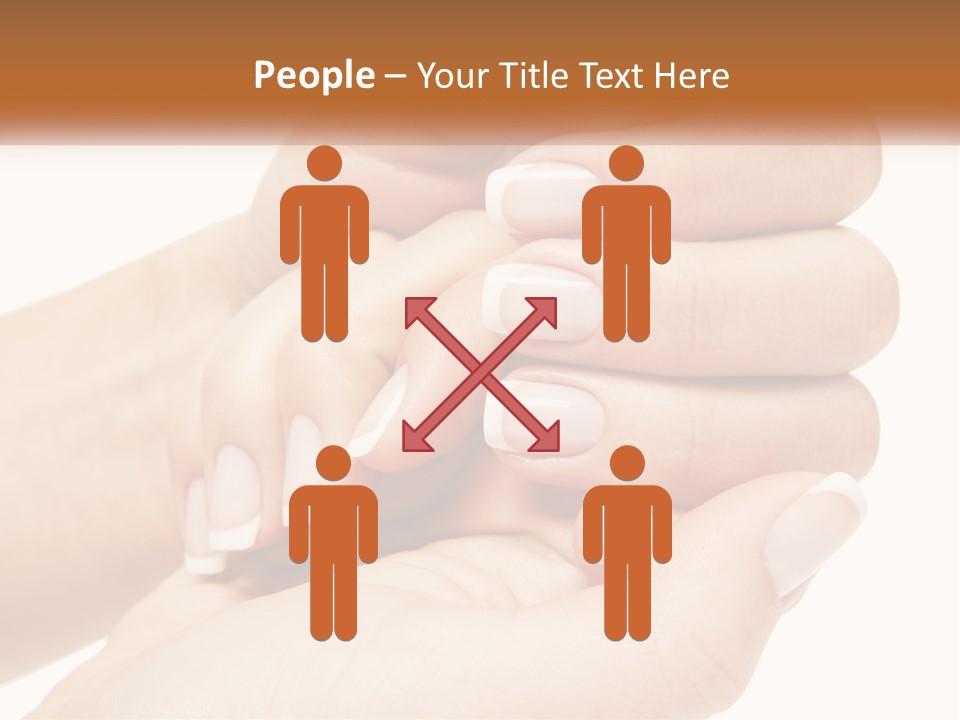 A Woman's Hands With A Manicure Holding Another Woman's Hand PowerPoint Template