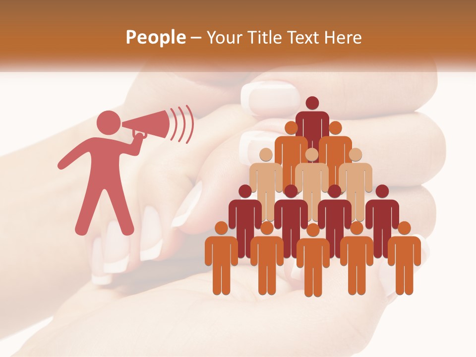 A Woman's Hands With A Manicure Holding Another Woman's Hand PowerPoint Template