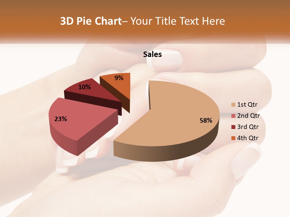 A Woman's Hands With A Manicure Holding Another Woman's Hand PowerPoint Template