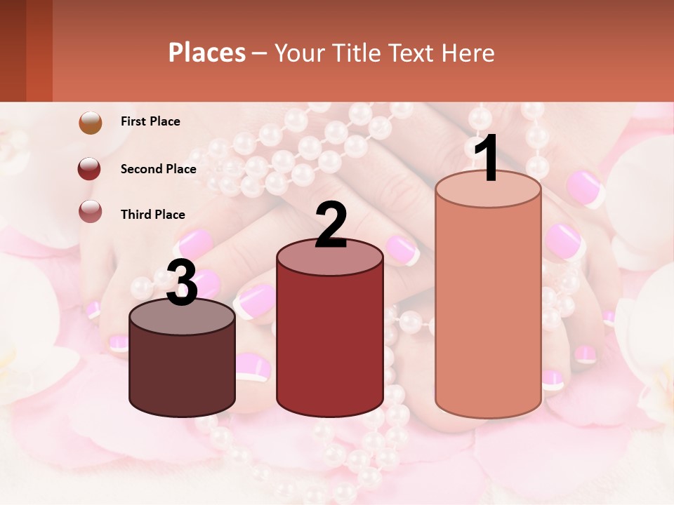 A Woman's Feet With Pink And White Nail Polish PowerPoint Template