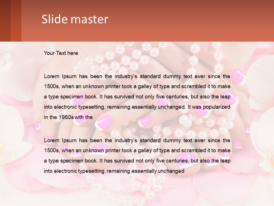 A Woman's Feet With Pink And White Nail Polish PowerPoint Template