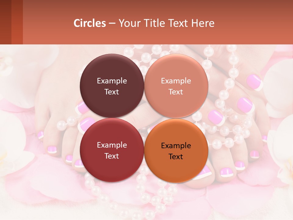 A Woman's Feet With Pink And White Nail Polish PowerPoint Template