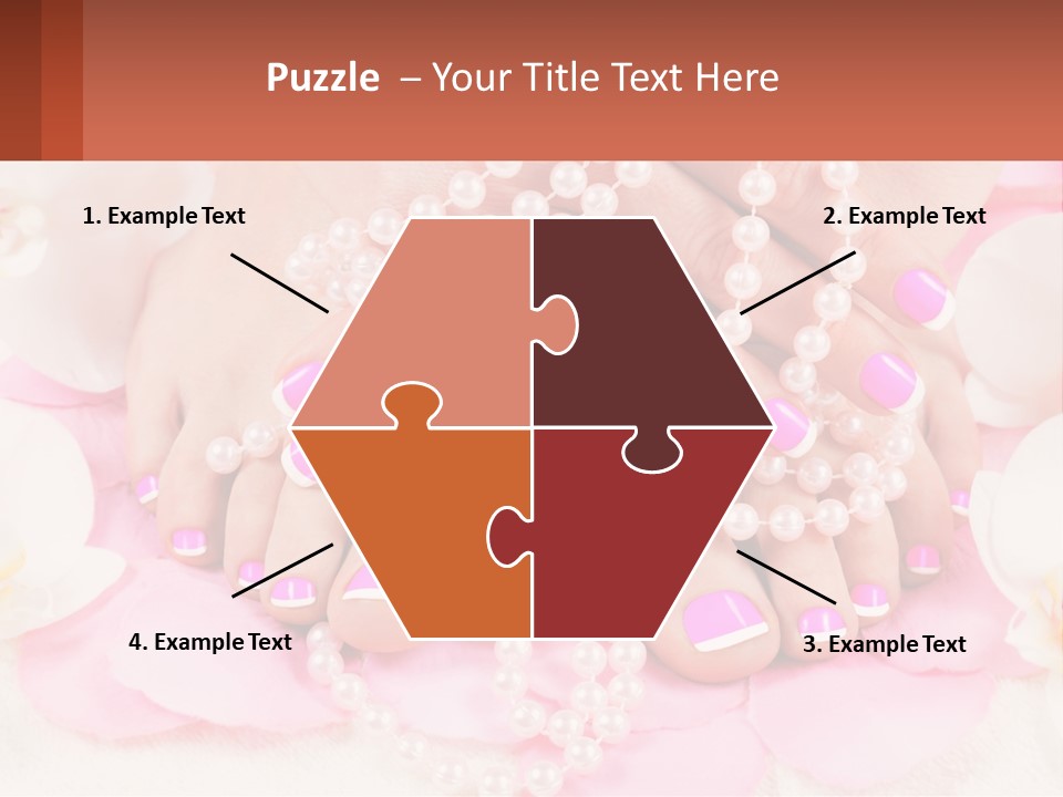 A Woman's Feet With Pink And White Nail Polish PowerPoint Template