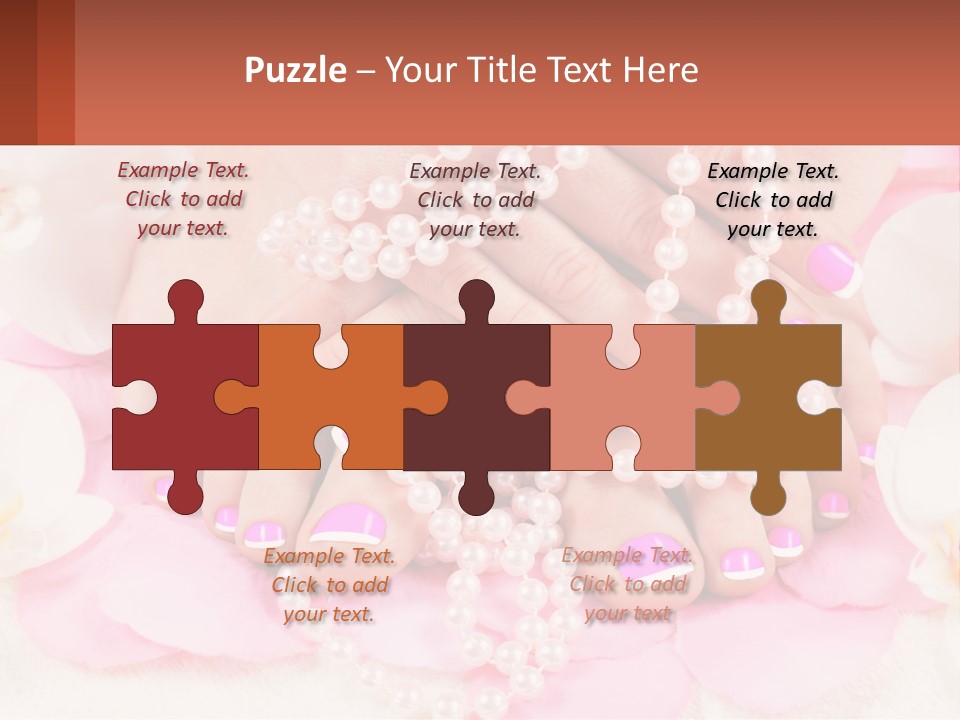 A Woman's Feet With Pink And White Nail Polish PowerPoint Template