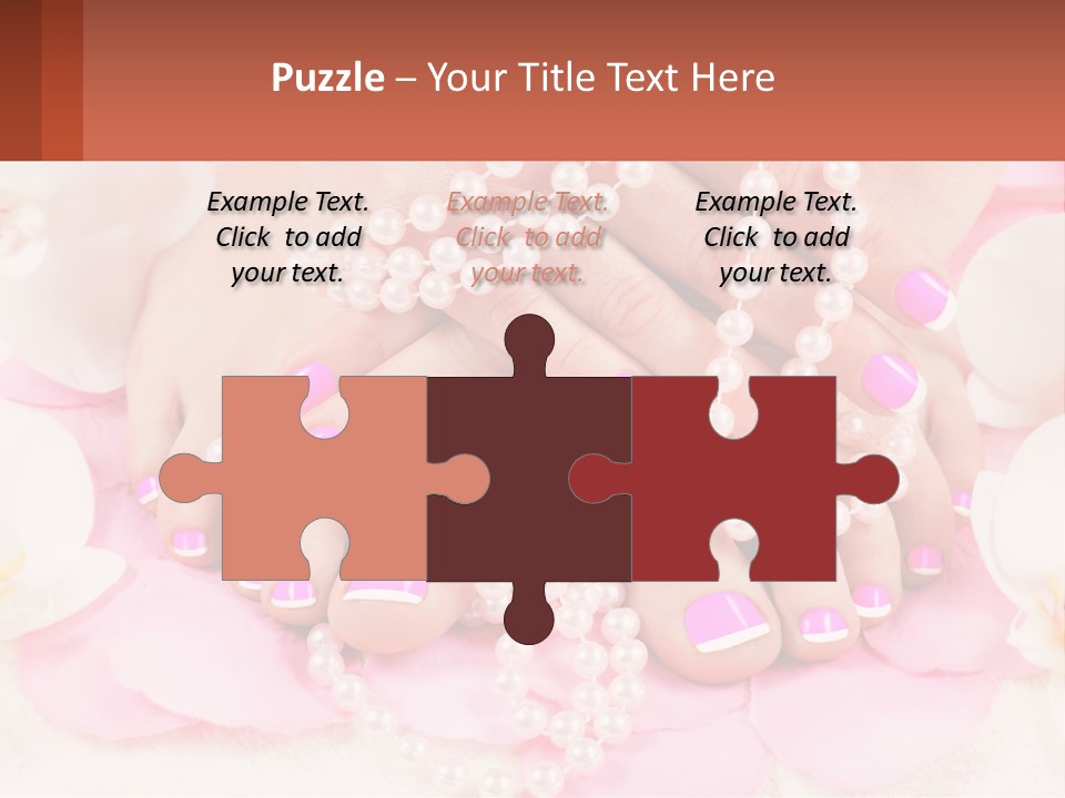 A Woman's Feet With Pink And White Nail Polish PowerPoint Template