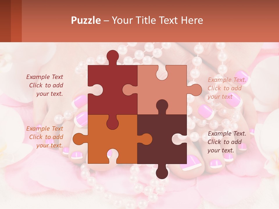 A Woman's Feet With Pink And White Nail Polish PowerPoint Template