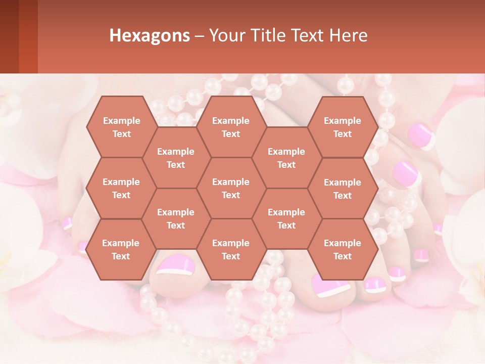 A Woman's Feet With Pink And White Nail Polish PowerPoint Template