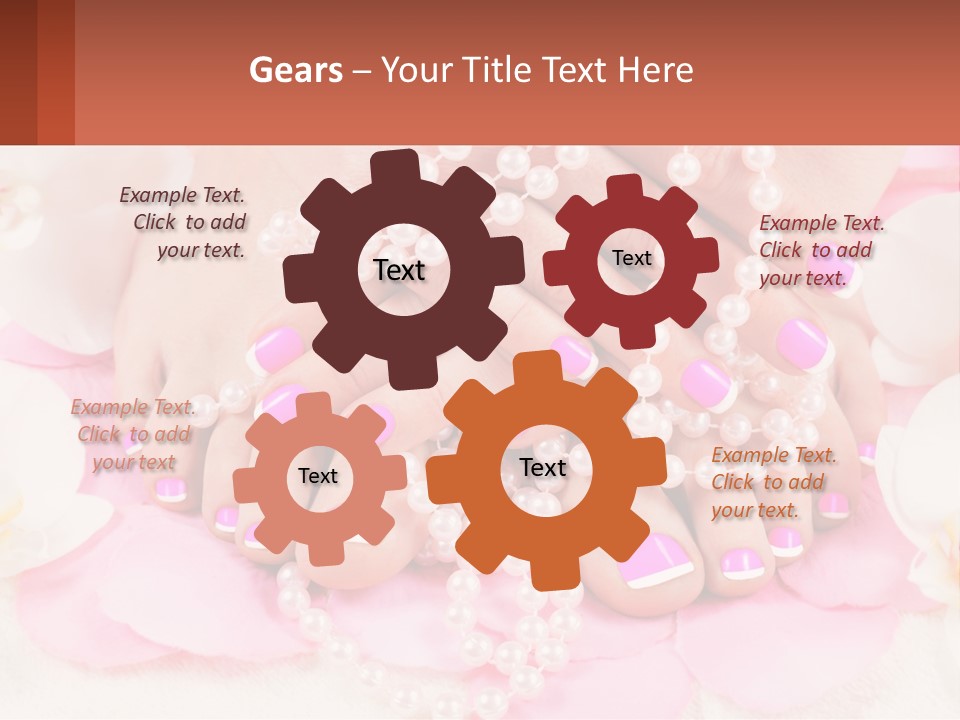 A Woman's Feet With Pink And White Nail Polish PowerPoint Template