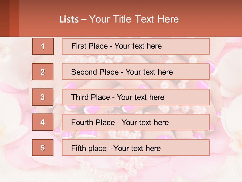 A Woman's Feet With Pink And White Nail Polish PowerPoint Template