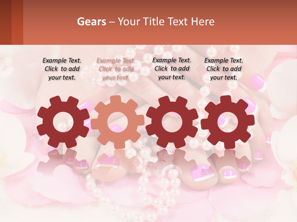 A Woman's Feet With Pink And White Nail Polish PowerPoint Template