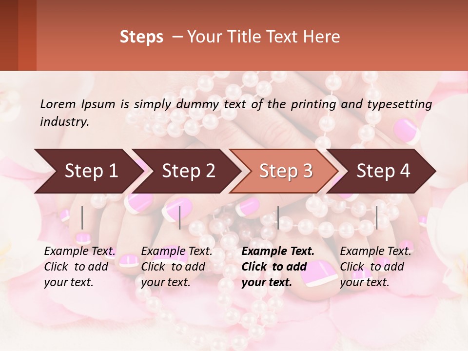 A Woman's Feet With Pink And White Nail Polish PowerPoint Template