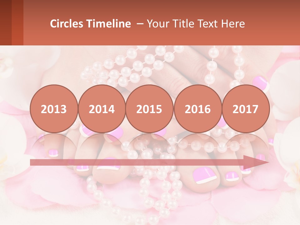 A Woman's Feet With Pink And White Nail Polish PowerPoint Template