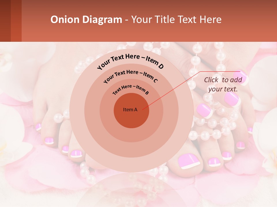 A Woman's Feet With Pink And White Nail Polish PowerPoint Template