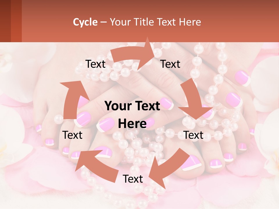 A Woman's Feet With Pink And White Nail Polish PowerPoint Template