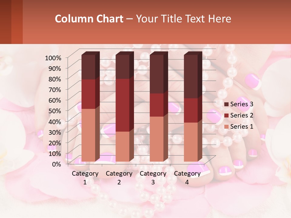 A Woman's Feet With Pink And White Nail Polish PowerPoint Template