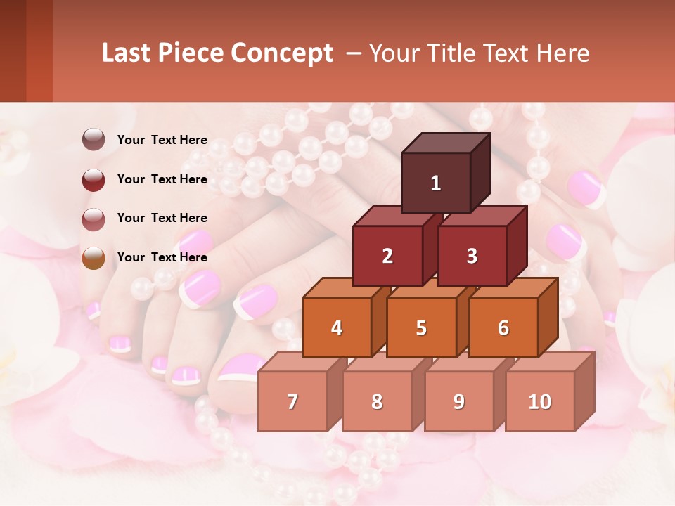 A Woman's Feet With Pink And White Nail Polish PowerPoint Template