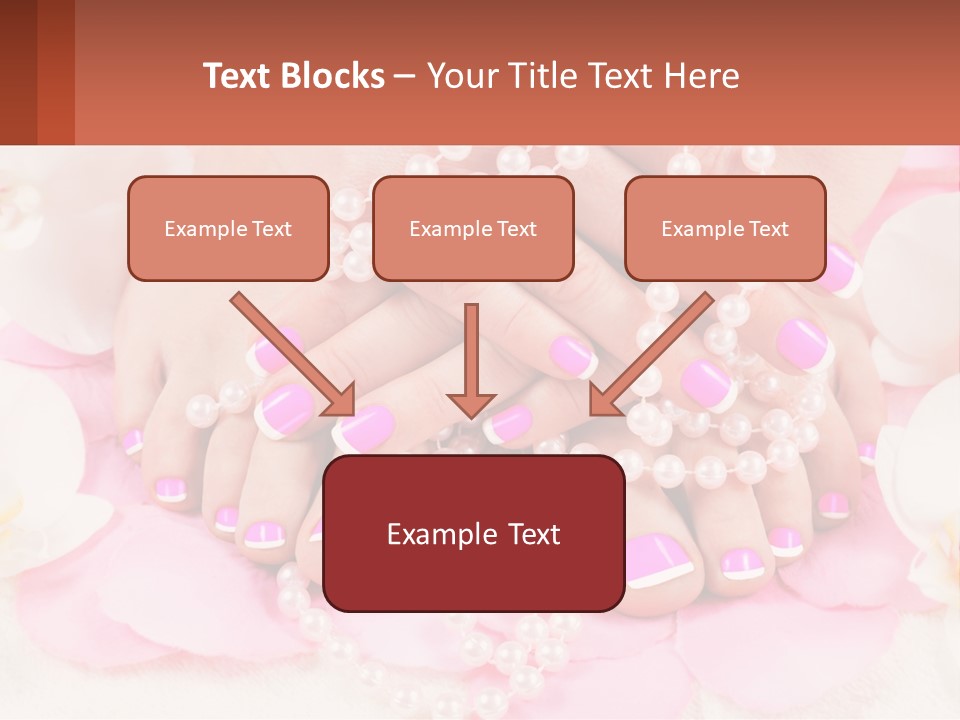 A Woman's Feet With Pink And White Nail Polish PowerPoint Template