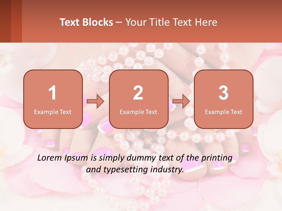 A Woman's Feet With Pink And White Nail Polish PowerPoint Template