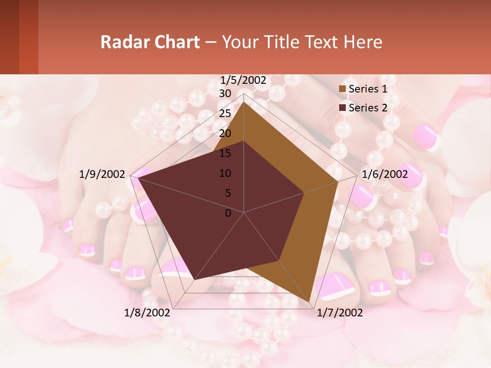 A Woman's Feet With Pink And White Nail Polish PowerPoint Template