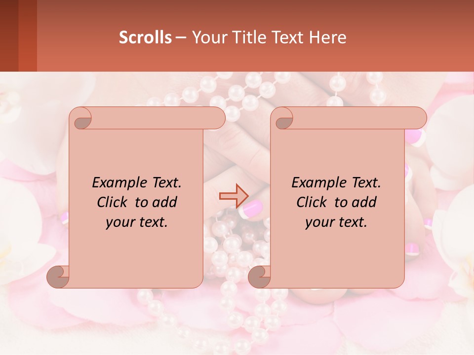 A Woman's Feet With Pink And White Nail Polish PowerPoint Template