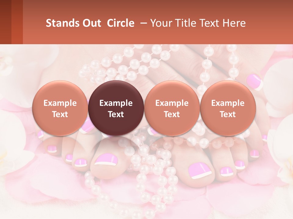 A Woman's Feet With Pink And White Nail Polish PowerPoint Template