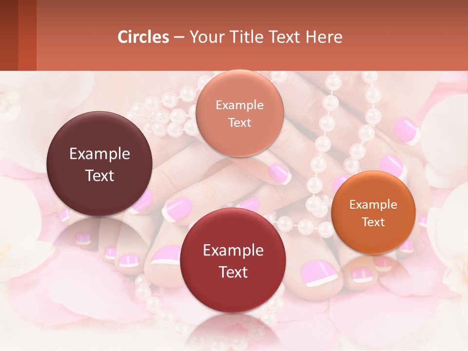 A Woman's Feet With Pink And White Nail Polish PowerPoint Template