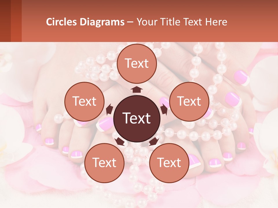 A Woman's Feet With Pink And White Nail Polish PowerPoint Template