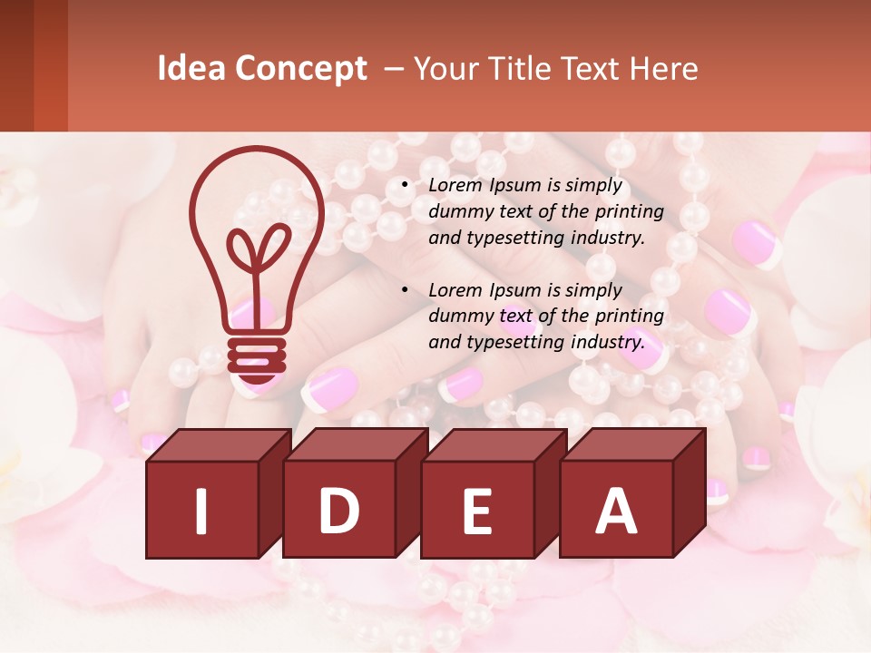 A Woman's Feet With Pink And White Nail Polish PowerPoint Template