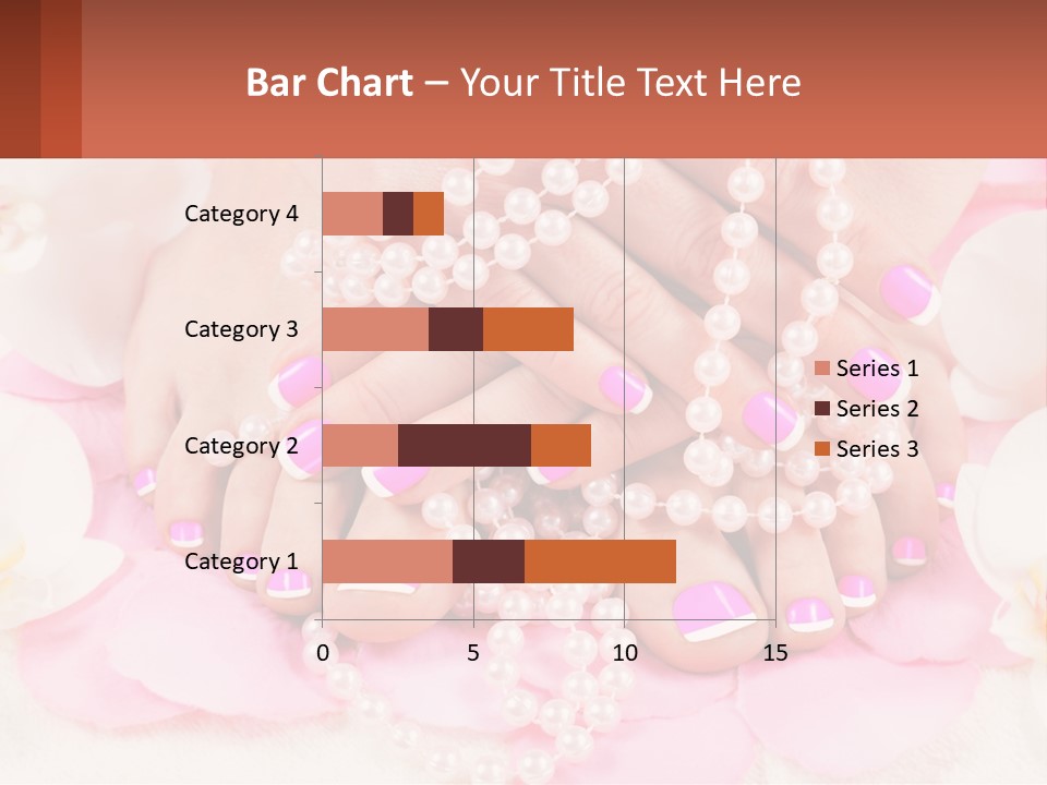 A Woman's Feet With Pink And White Nail Polish PowerPoint Template