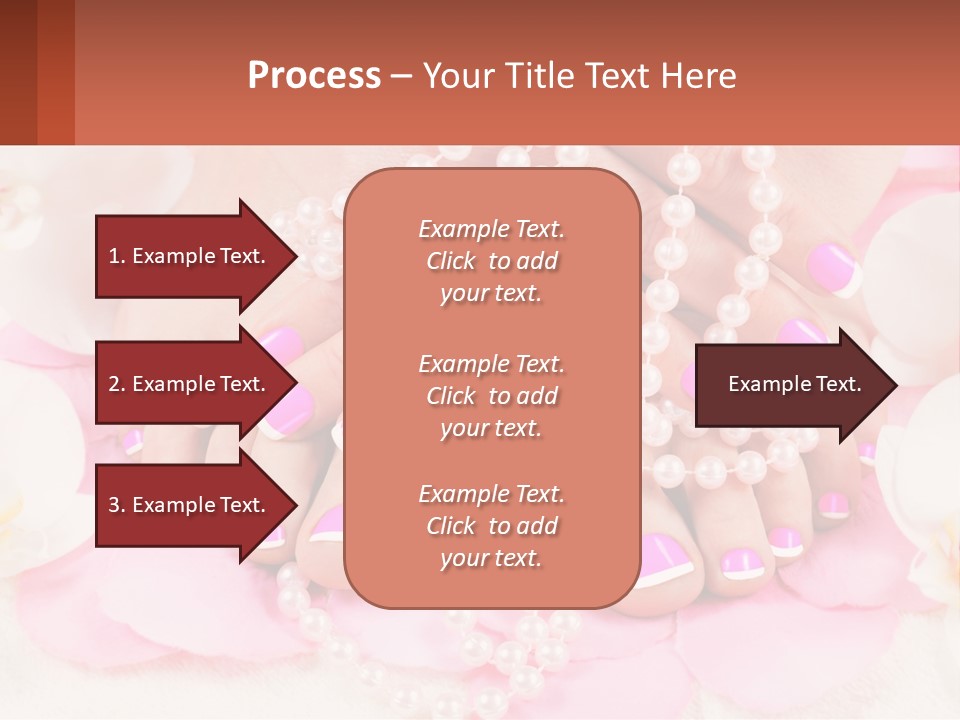 A Woman's Feet With Pink And White Nail Polish PowerPoint Template